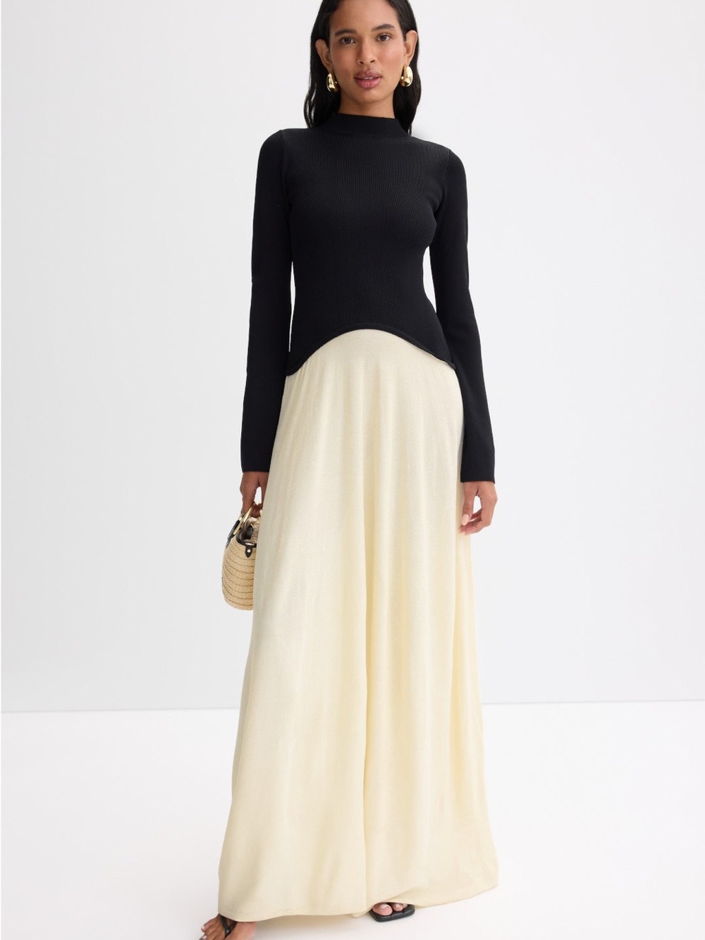 SOLID & STRIPED Black Long Sleeve Dress